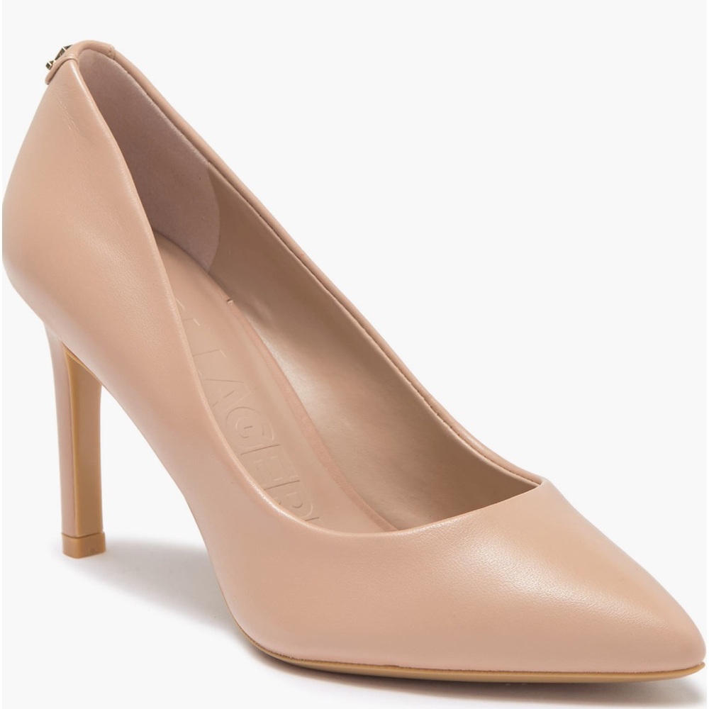 NIB Karl Lagerfeld Paris Leather Glora Pump Color Nude Size 11M true to size NEW